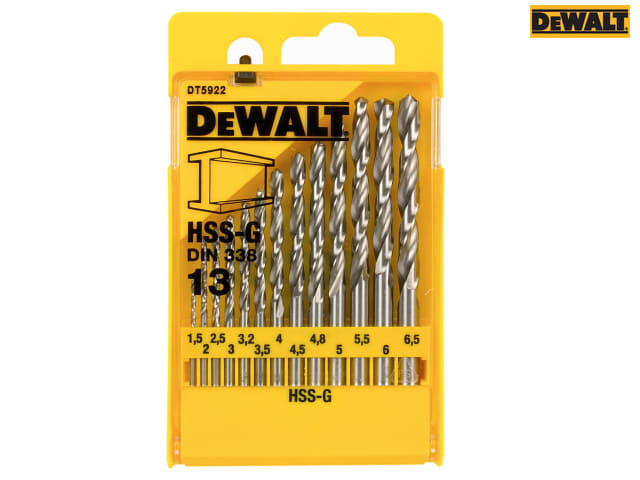 DEWALT HSS-G Jobber Drill Bit Set, 13 Piece