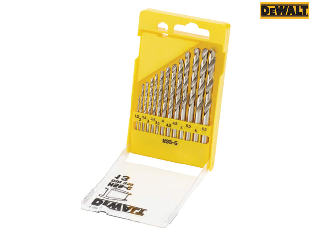 DEWALT HSS-G Jobber Drill Bit Set, 13 Piece