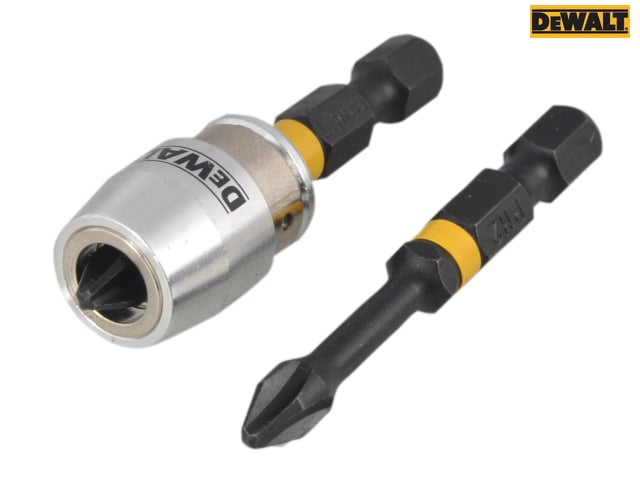 DEWALT Impact Torsion Bits PH2 x 50mm (x2) and Magnetic Screwlock Sleeve