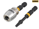 DEWALT Impact Torsion Bits TX0 x 50mm (x2) and Magnetic Screwlock Sleeve