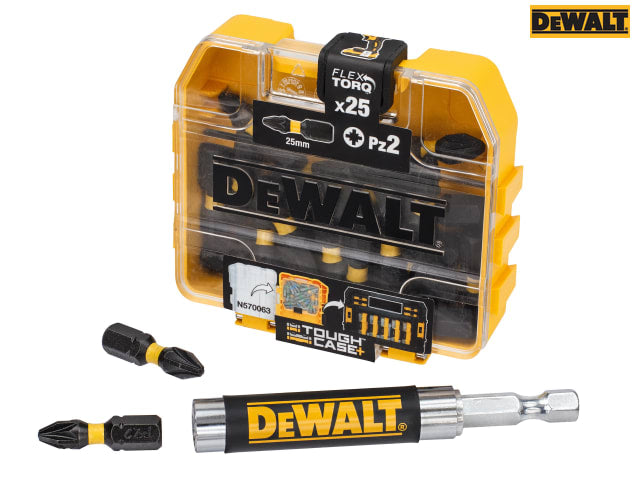 DEWALT Display of 21 Extreme PZ2 x 25mm Tic Tac Box with 21 Magnetic Holders