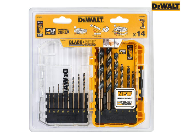 DEWALT DT70727 Black & Gold HSS Drill Set, 14 Piece