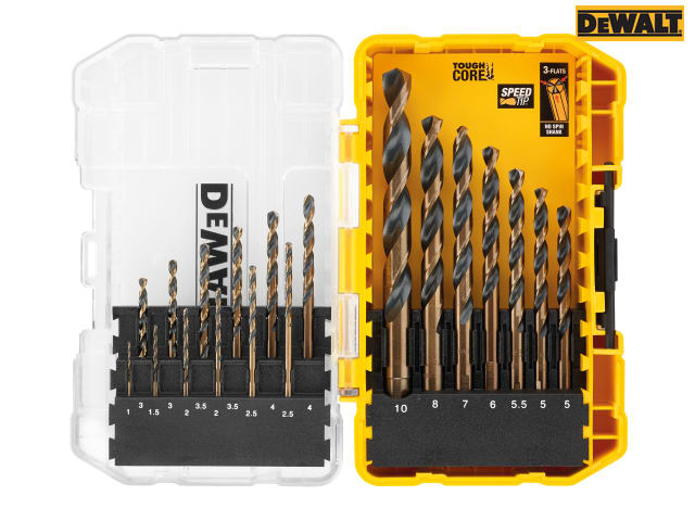 DEWALT DT70728 Black & Gold HSS Drill Set, 19 Piece