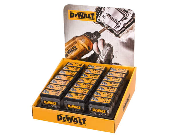 DEWALT PH2 25mm Standard Tic Tac Display 21 x Packs of 25