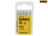 DEWALT DT7246 Torsion Bits PH2 x 50mm (Pack 5)