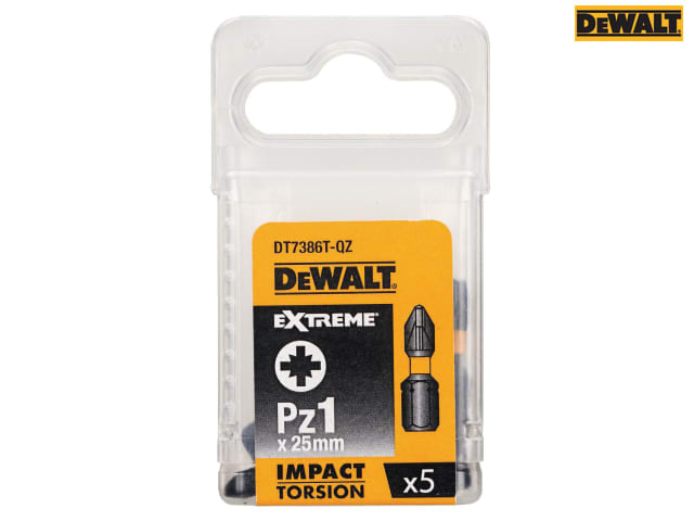 DEWALT Extreme Impact Torsion Bits PZ1 x 25mm (Pack 5)