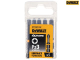 DEWALT Extreme Impact Torsion Bits PZ3 x 50mm (Pack 5)