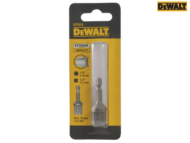 DEWALT DT7512 1/4in Hex to 1/2in Drive Impact Adaptor