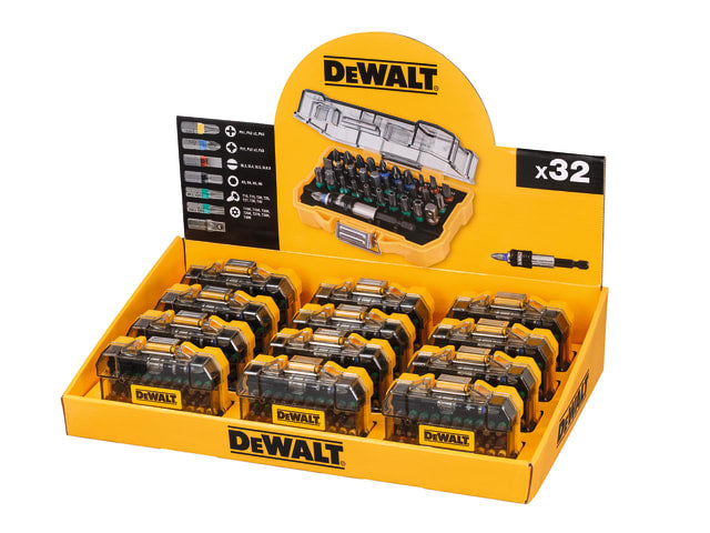 DEWALT Screwdriver Bit Set 32 Piece Merchandiser of 12