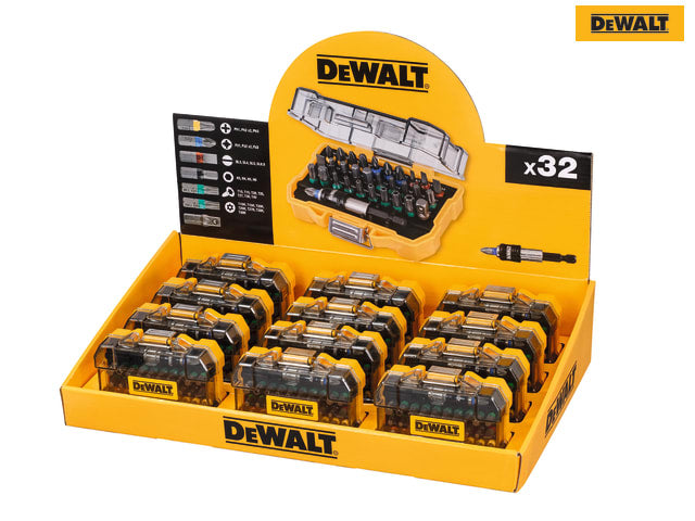 DEWALT Screwdriver Bit Set 32 Piece Merchandiser of 12