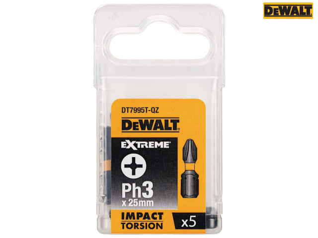 DEWALT Impact Torsion Bits PH3 x 25mm (Pack 5)