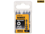 DEWALT Impact Torsion Bits PH1 x 50mm (Pack 5)