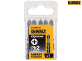 DEWALT Impact Torsion Bits PH2 x 57mm (Pack 5)