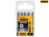 DEWALT Impact Torsion Bits PH3 50mm (Pack 5)