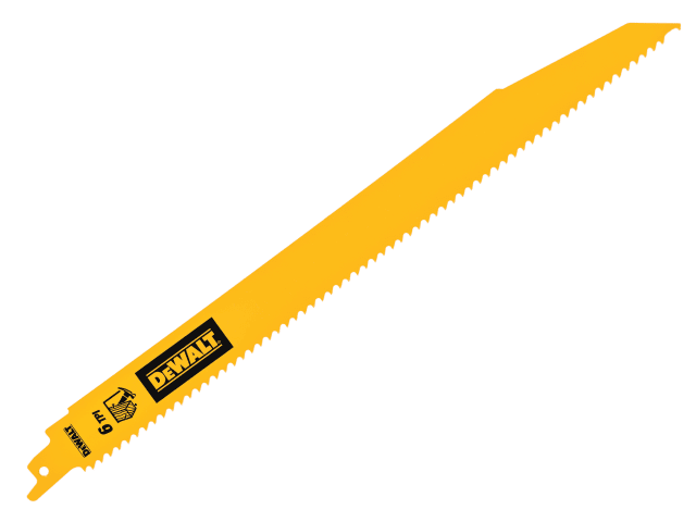 DEWALT Bi-Metal Wood Demolition Reciprocating Blade 304mm x 6 TPI (Pack 5)