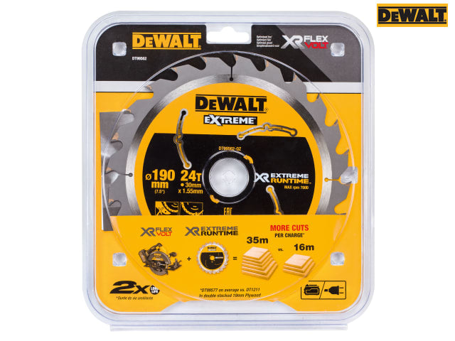 DEWALT XR FlexVolt Circular Saw Blade 190 x 30mm x 24T