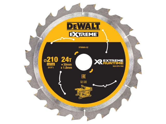 DEWALT XR FlexVolt Table Saw Blade 210 x 30mm x 24T