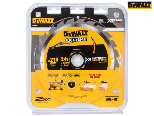 DEWALT XR FlexVolt Table Saw Blade 210 x 30mm x 24T