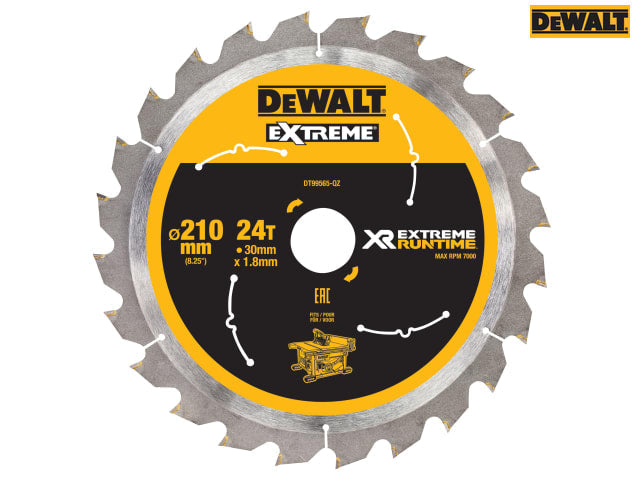 DEWALT XR FlexVolt Table Saw Blade 210 x 30mm x 24T