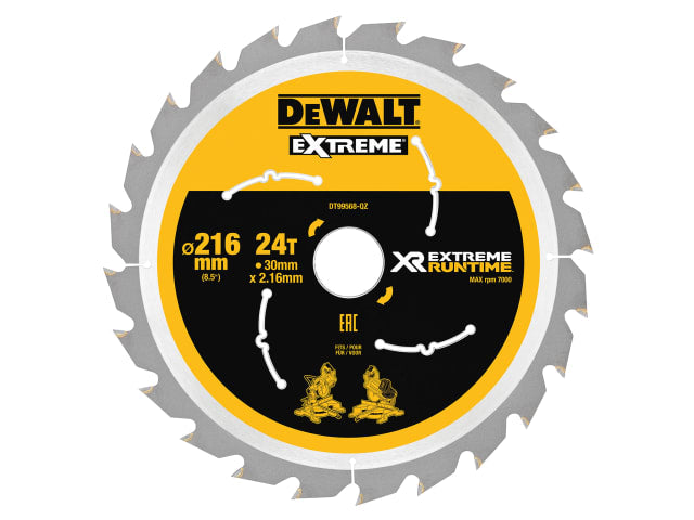 DEWALT XR FlexVolt Circular Saw Blade 216 x 30mm x 24T