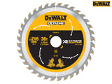 DEWALT XR FlexVolt Circular Saw Blade 216 x 30mm x 36T