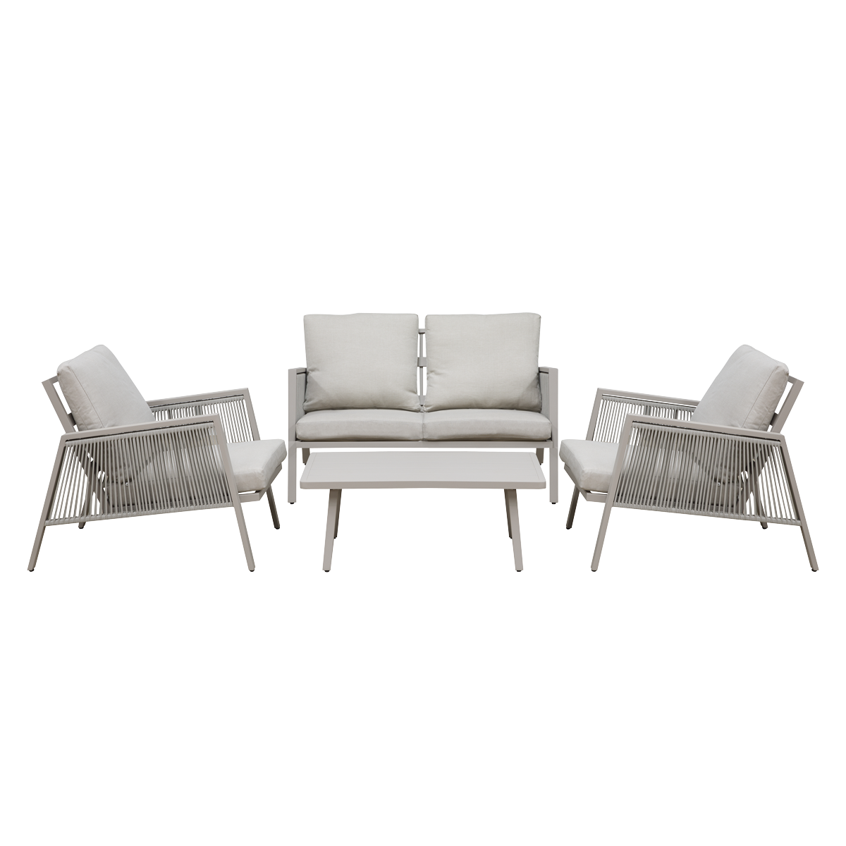 Sealey Dellonda Fusion Aluminium 4-Piece Outdoor Sofa, Arm Chairs & Coffee Table Set