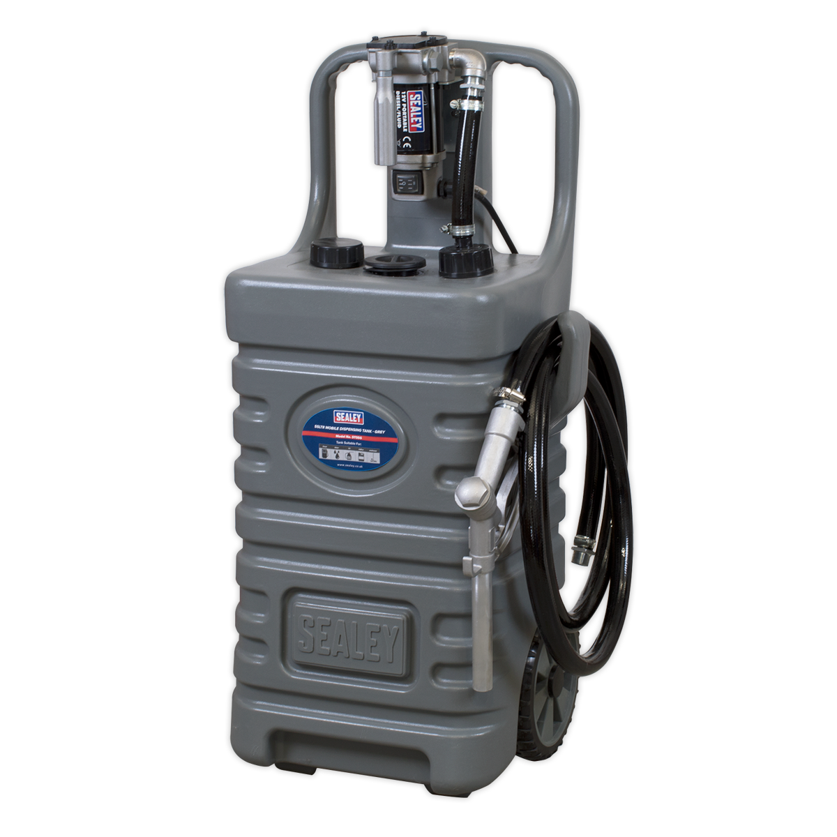 Sealey Mobile Dispensing Tank 55L with Diesel Pump - Grey