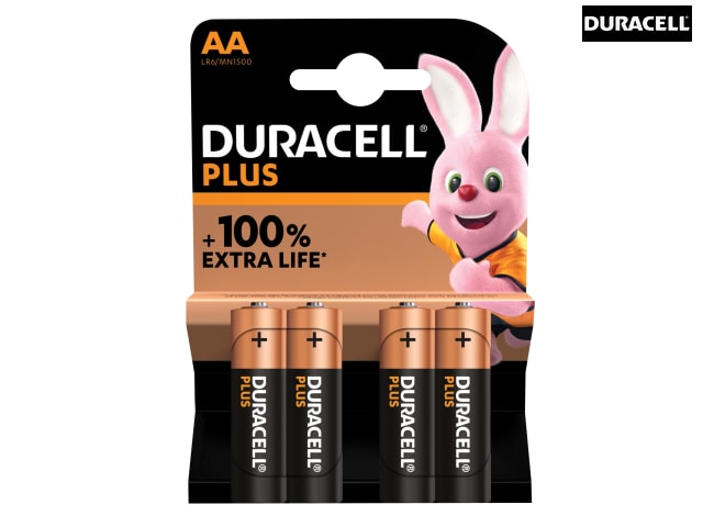 Duracell AA Cell Plus Power +100% Batteries (Pack 4)