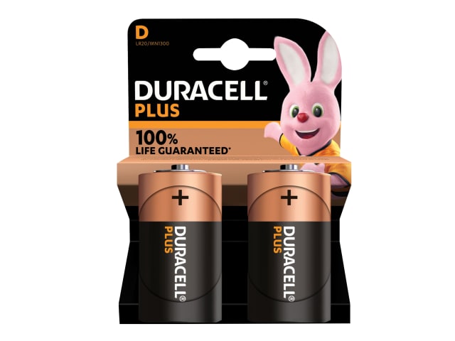 Duracell D Cell Plus Power +100% Batteries (Pack 2)