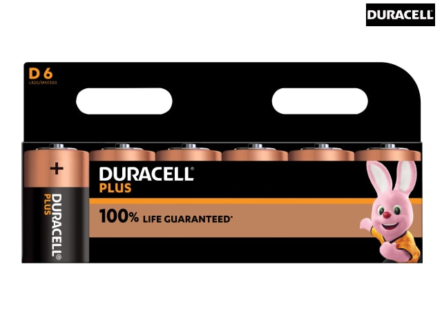 Duracell D Cell Plus Power +100% Batteries (Pack 6)