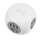 Sealey Extension Cable Cube 1.4m 3 x 230V & 3 x USB Sockets & Wireless Charging Pad