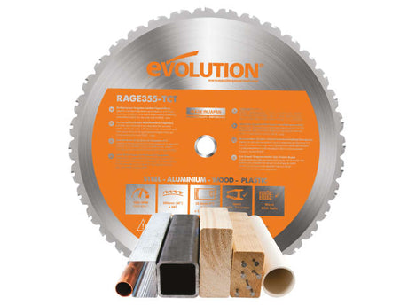 Evolution Multi-Material Chop Saw Blade 355 x 25.4mm x 36T