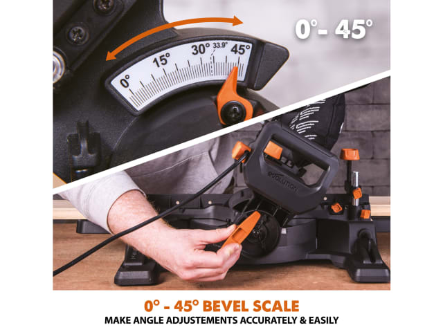 Evolution R210SMS-300+ Pro Multi-Material Sliding Mitre Saw 210mm 1500W 110V