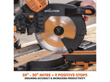 Evolution R255SMS-DB+ Multi-Material Sliding Mitre Saw 255mm 2000W 240V