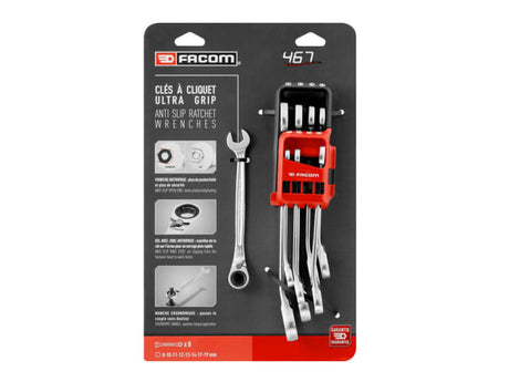 Facom 440XL Long Combination Wrench Set, 8 Piece