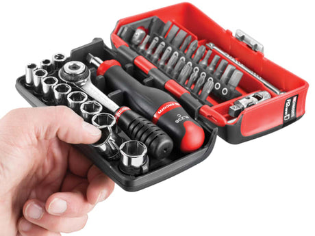 Facom 1/4in Drive R2NANO Socket Set, 38 Piece