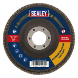 Sealey 120Grit Flap Discs Aluminium Oxide Ø115mm Ø22mm Bore - Pack of 10