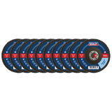 Sealey Assorted Grit Flap Discs Zirconium Ø115mm Ø22mm Bore - Pack of 10