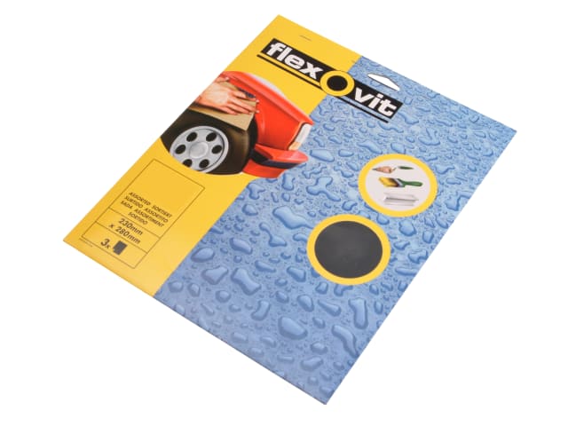 Flexovit Waterproof Sanding Sheets 230 x 280mm Medium 240G (3)