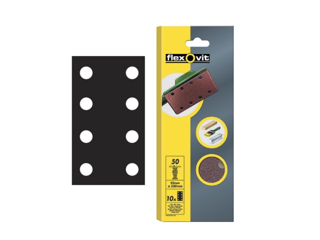 Flexovit 1/3 Sanding Sheets Perforated Medium 80 Grit (Pack 10)