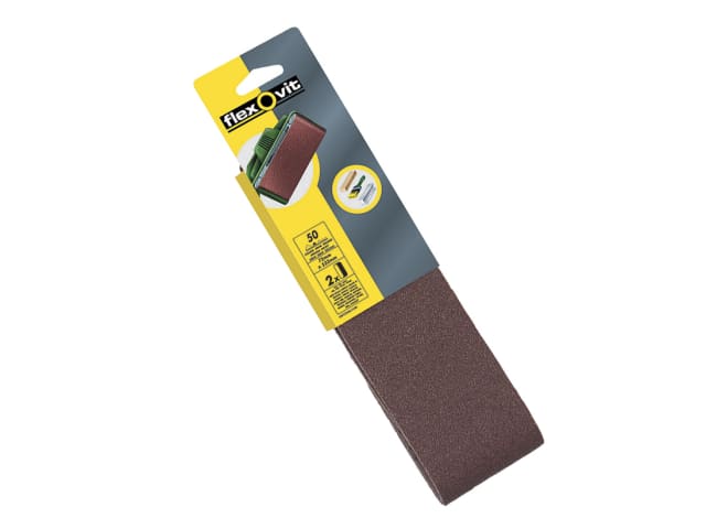 Flexovit Cloth Sanding Belt 533 x 75mm Fine 120G (Pack 2)