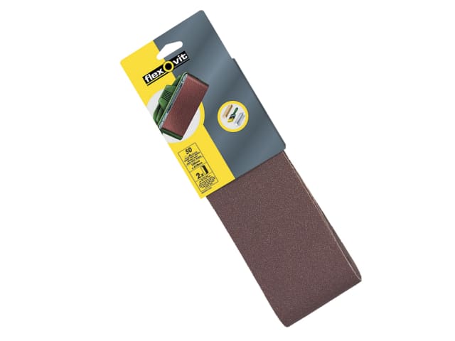 Flexovit Cloth Sanding Belt 560 x 100mm Medium 80G Pack of 2