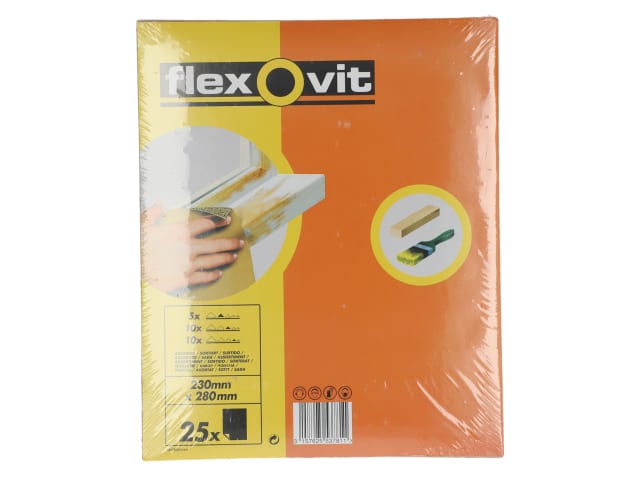 Flexovit Glasspaper Sanding Sheets 230 x 280mm Assorted (25)