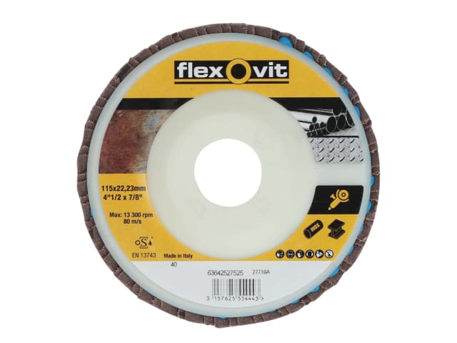 Flexovit Flap Disc For Angle Grinders 115mm 80G