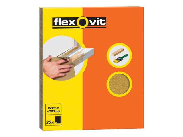 Flexovit Glasspaper Sanding Sheets 230 x 280mm Grade 2.5 (25)