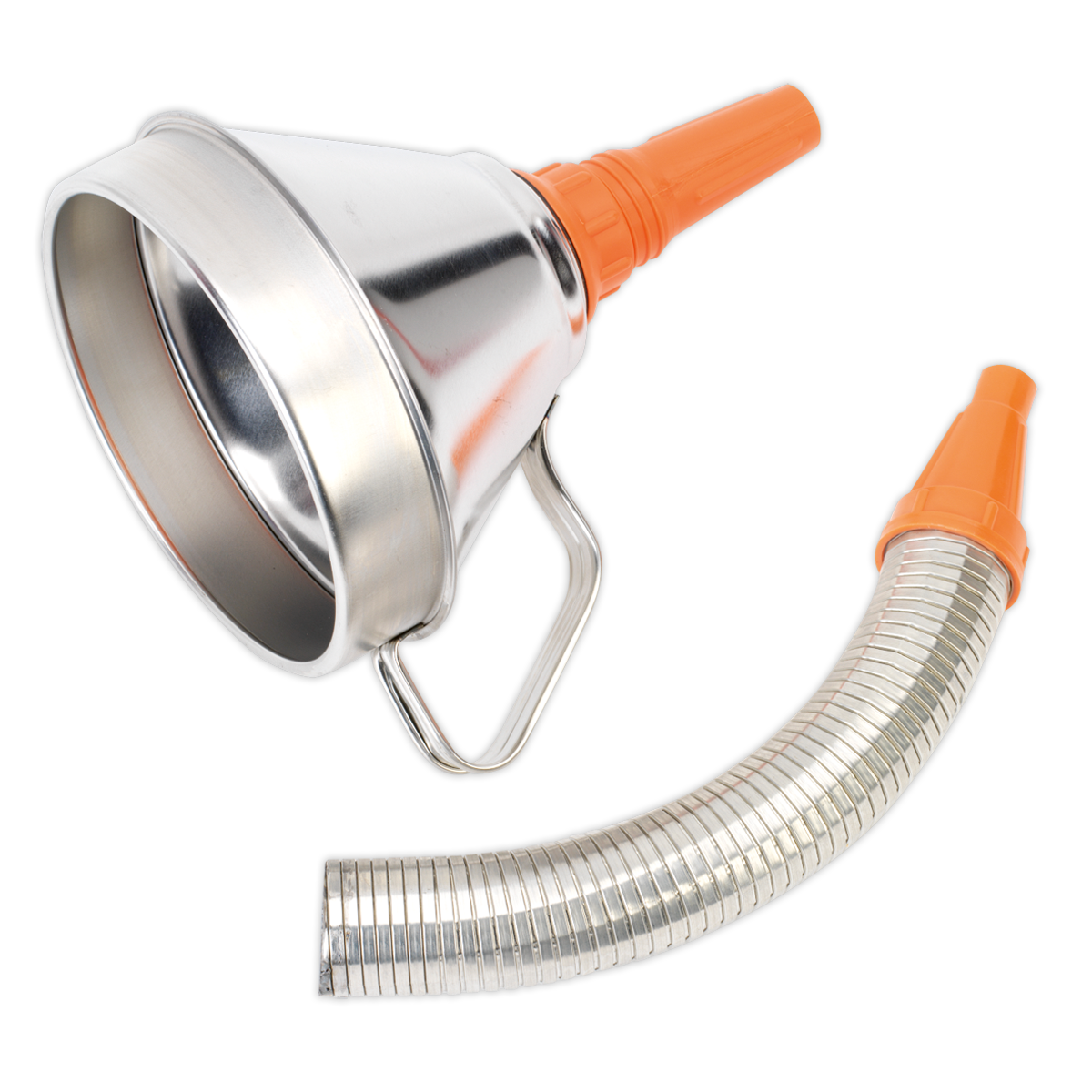 Sealey Funnel Metal with Flexible Spout & Filter Ø160mm