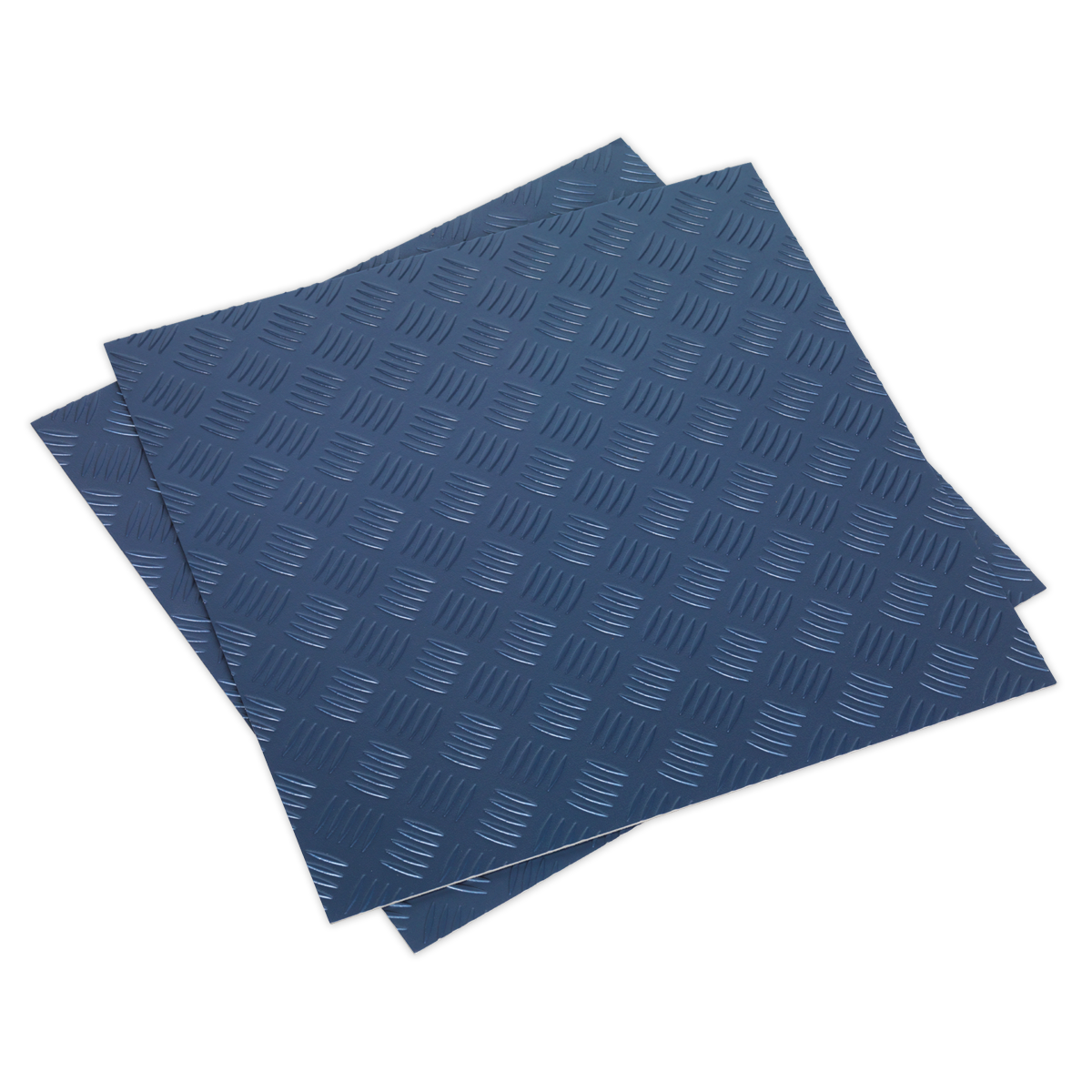 Sealey Vinyl Floor Tile with Peel & Stick Backing - Blue Treadplate Pack of 16
