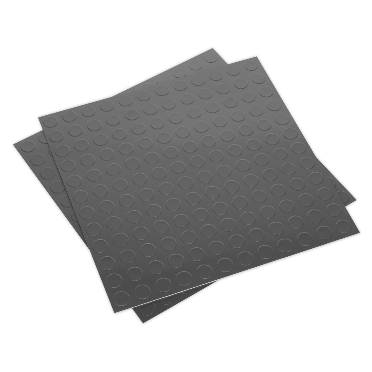 Sealey Vinyl Floor Tile with Peel & Stick Backing - Silver Coin Pack of 16
