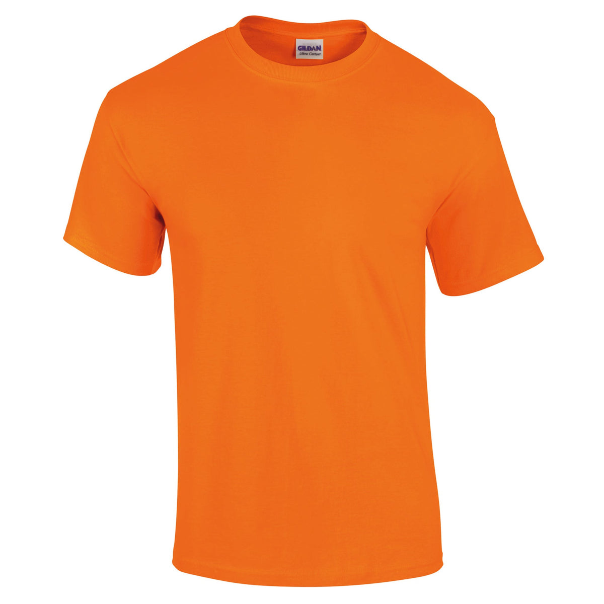 Gildan GD02 Ultra Cotton T-Shirt - Safety Orange, 5XL, 100% Cotton Heavyweight Tee