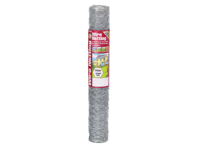 Gardman Galvanised Wire Netting 50mm² Hexagon, 10 x 0.6m